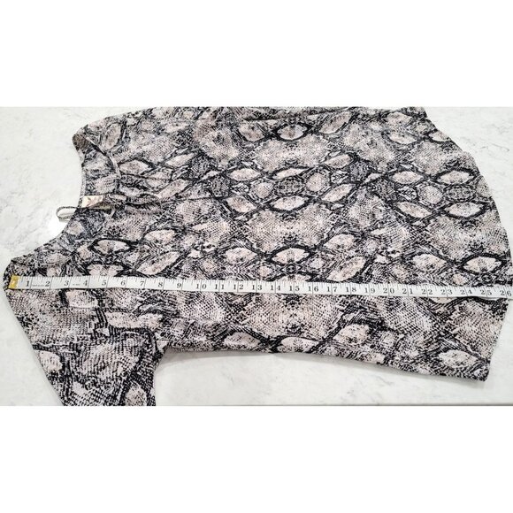 Womens Faded Glory Snake Print Sheer Blouse 3/4 Sleeve Size M - Picture 9 of 9